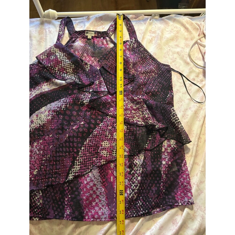 Magenta Snake Printed Ruffle Racerback Cami Top - Picture 6 of 6